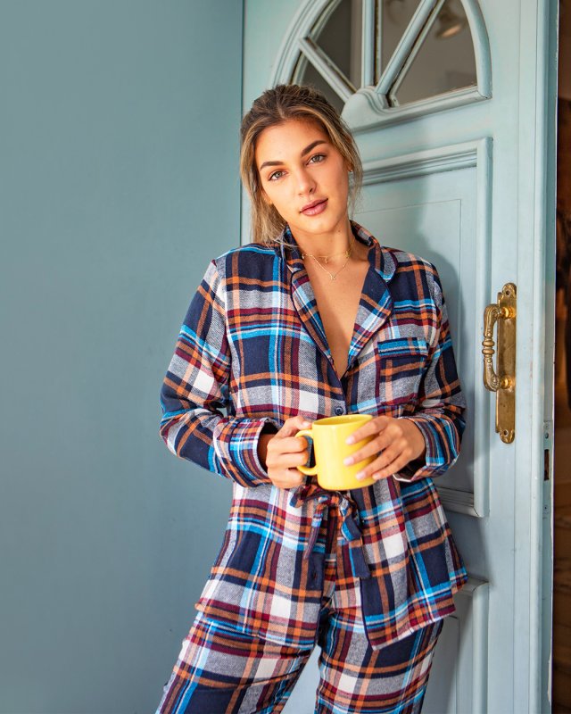 PIJAMA LADY CUADROS AZUL