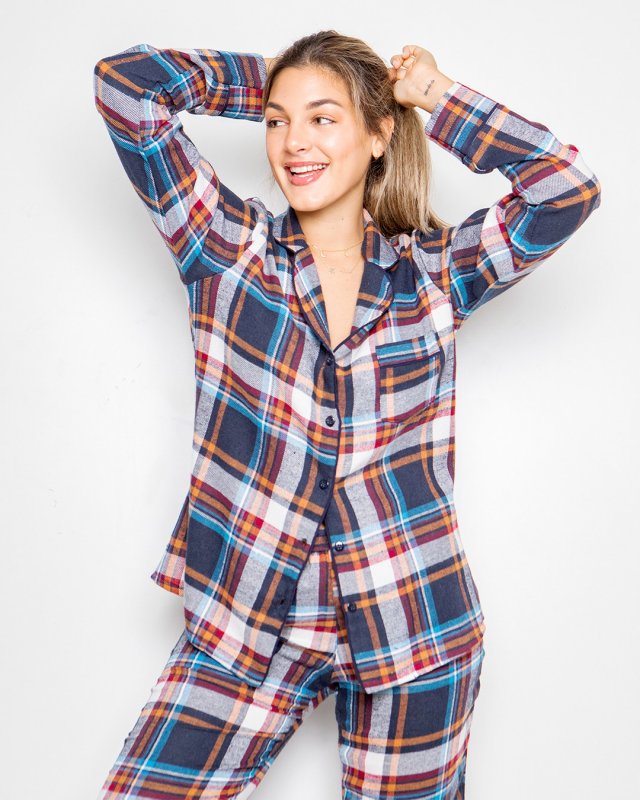 PIJAMA LADY CUADROS AZUL